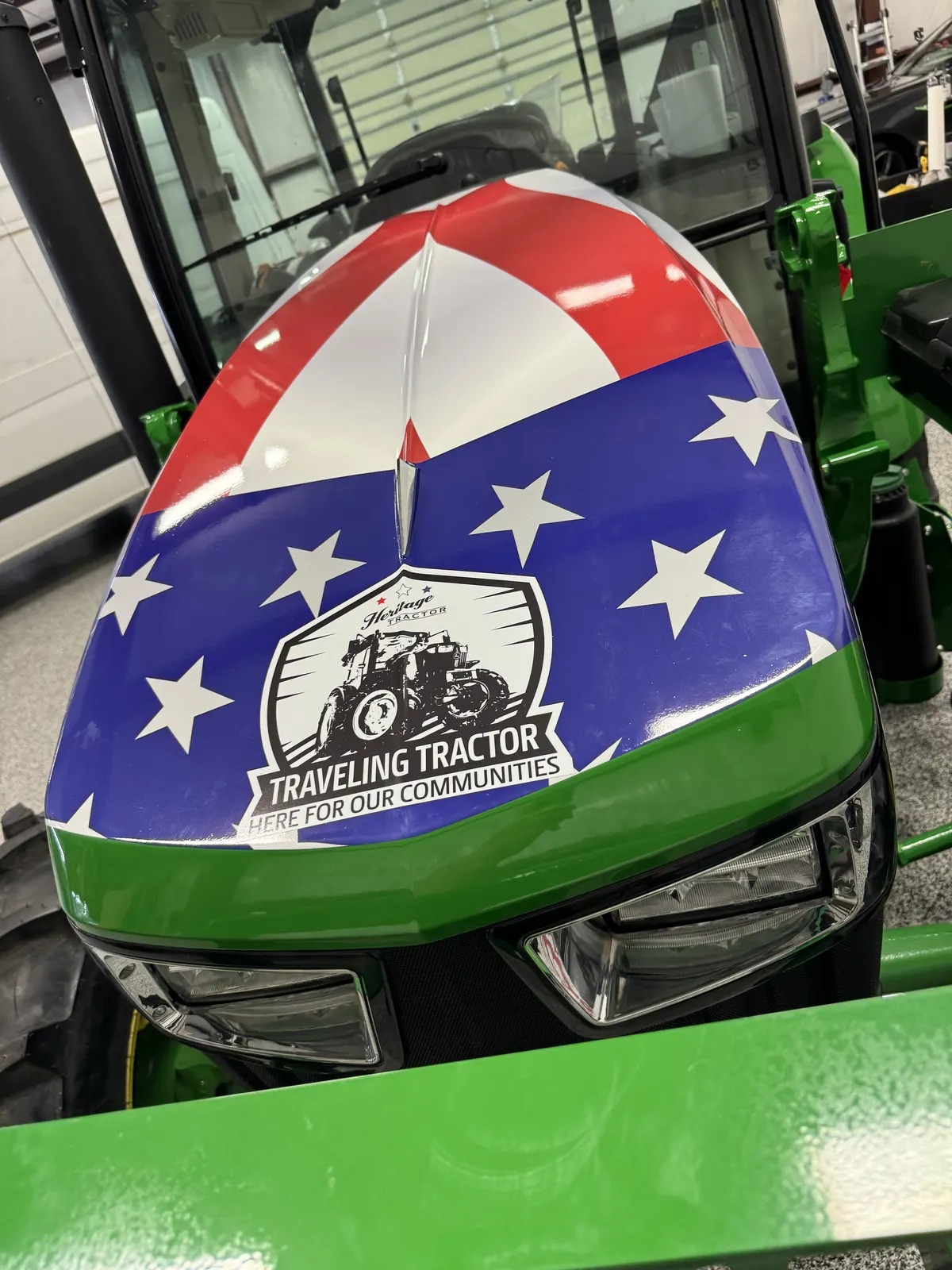Traveling Tractor hood detail — John Deere