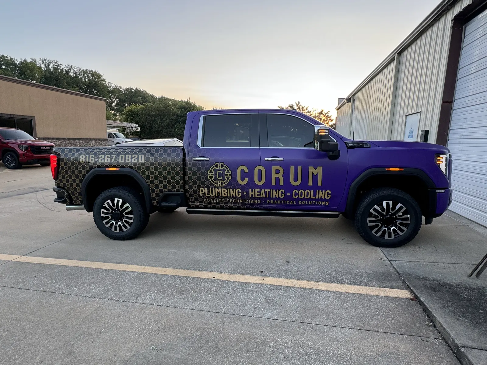 Corum Plumbing fleet — matched pair — Sierra HD + F-150