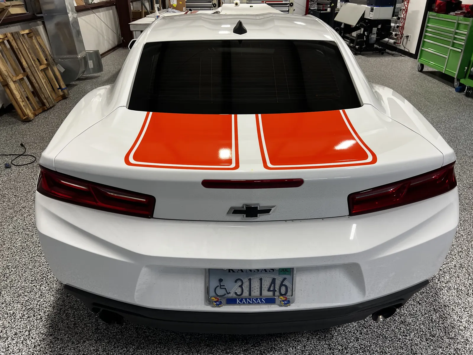 Rally stripes, rear deck — Chevy Camaro