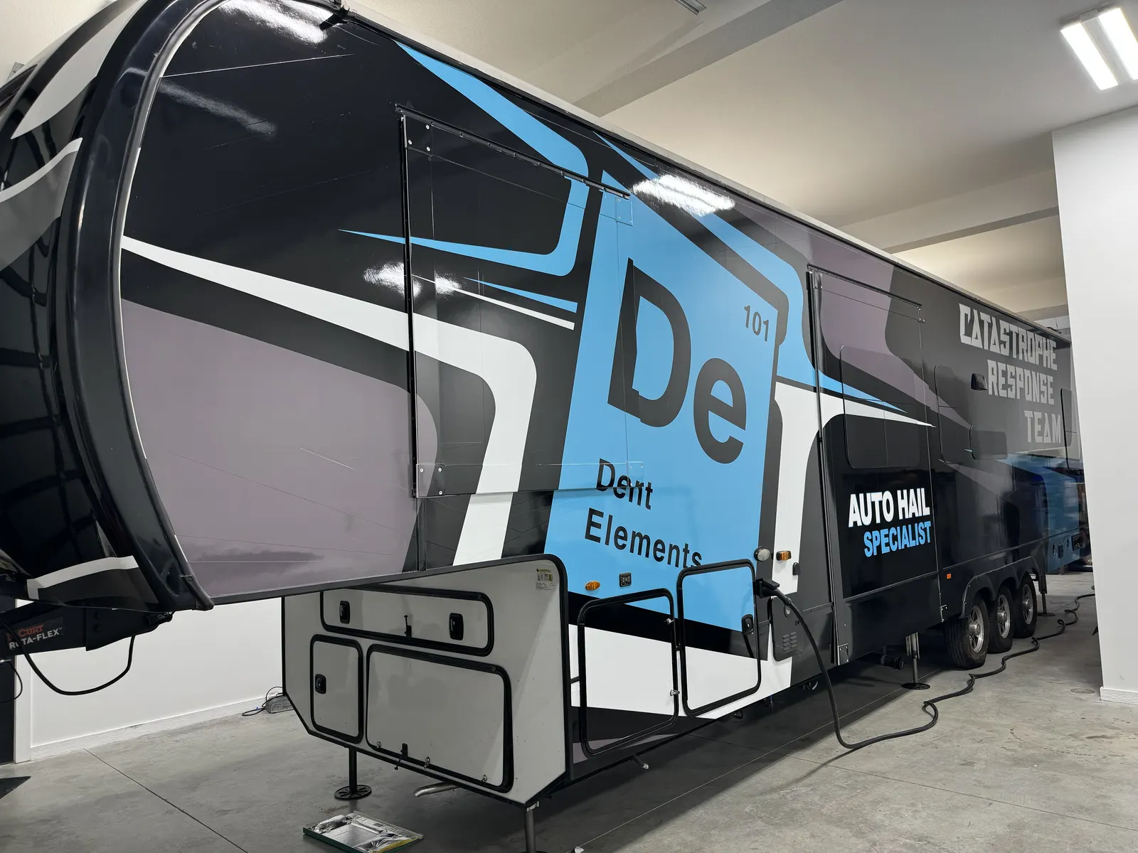 Dent Elements mobile hail-repair rig — Fifth-Wheel Trailer
