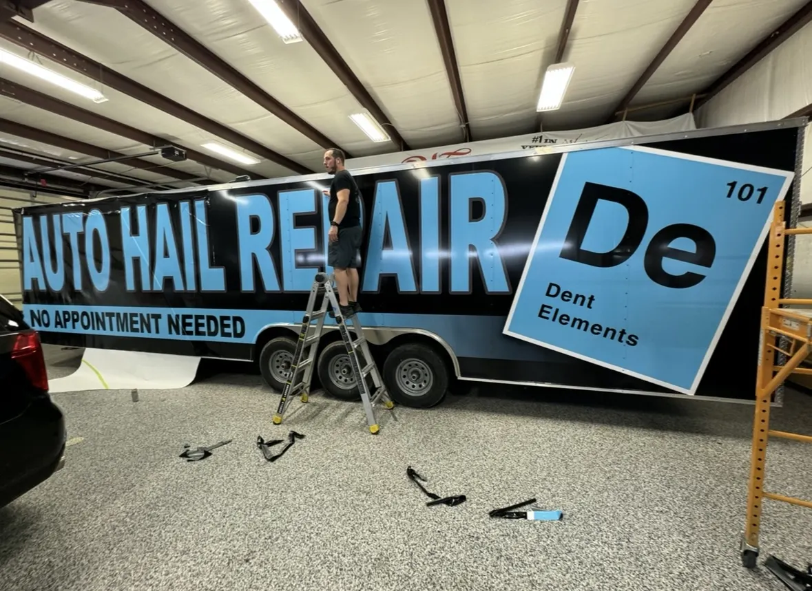 Hail repair trailer — install day — Enclosed Trailer
